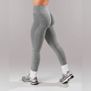 Alphalete Pump Mid Rise Leggings Heather Grey